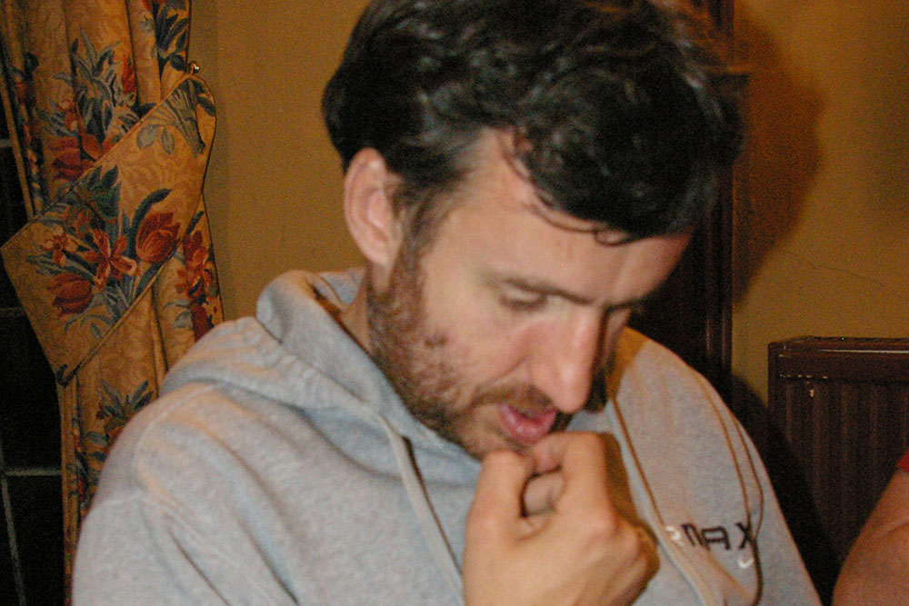 Simon gazes attentedly